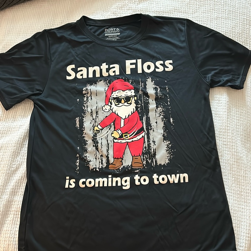 Santa Floss youth large T